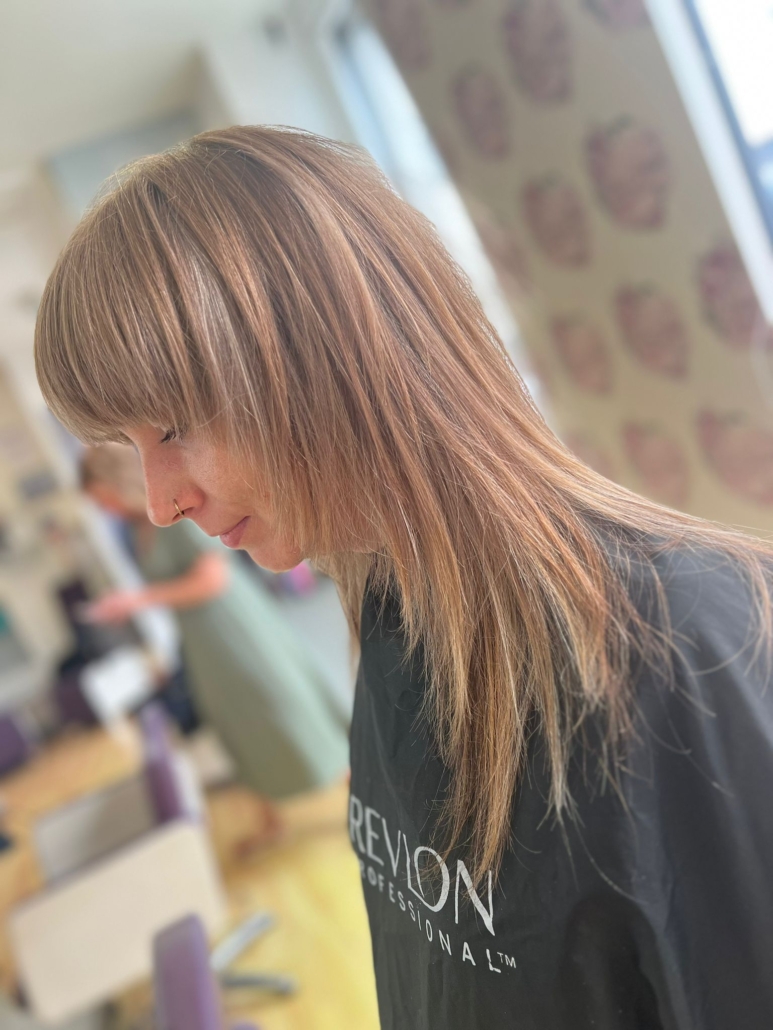 Cut and colour with a soft fringe