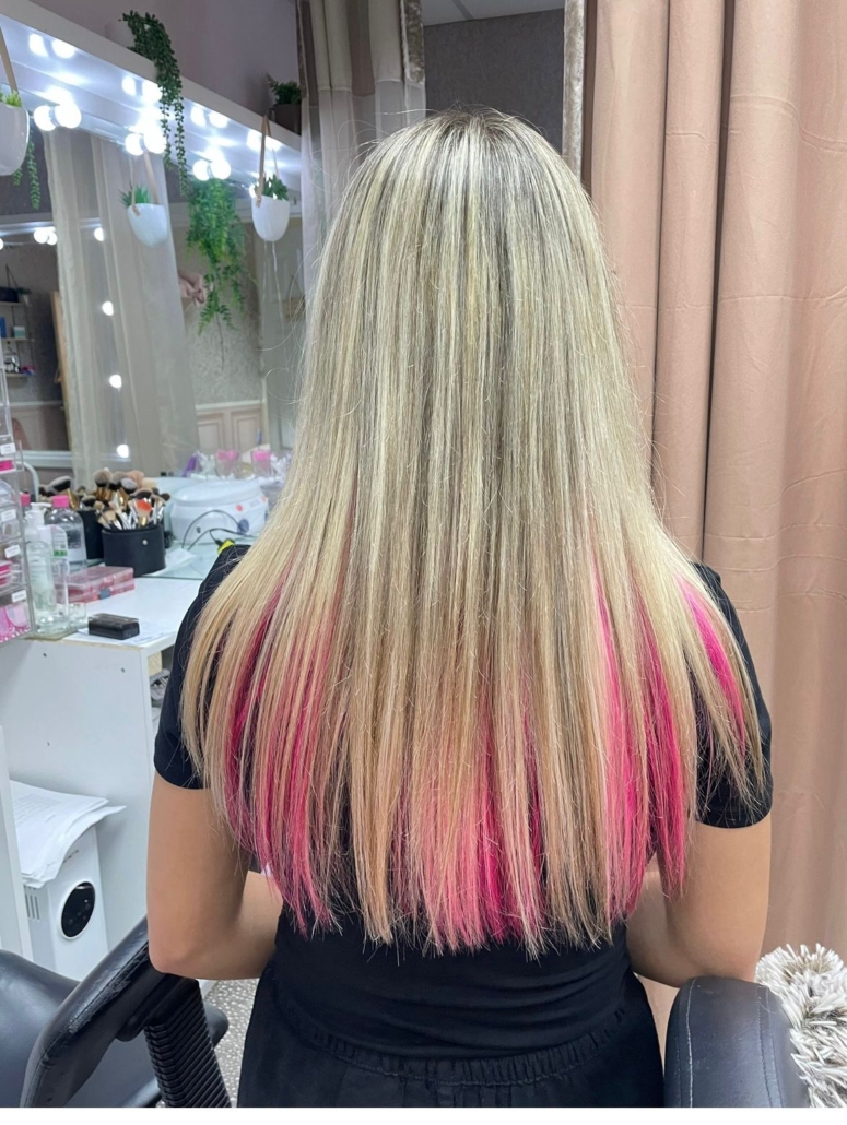 Hair length and colour added with extensions at Viva Hair