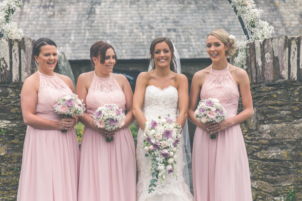 Bride with bridesmaids