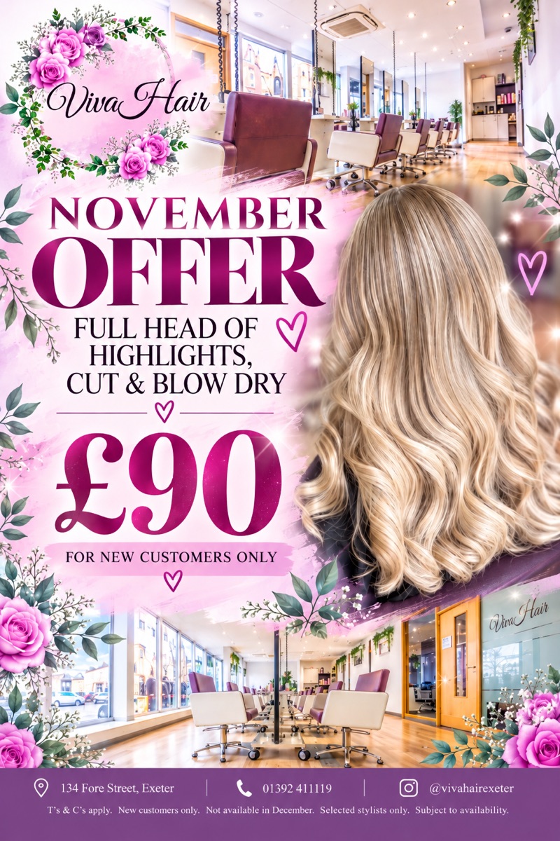 Viva Hair November offer: full head of highlights, cut and blow dry for £90, new customers only